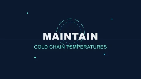 Animated industrial text graphic about maintaining cold chain temperatures Stock Footage 339925277