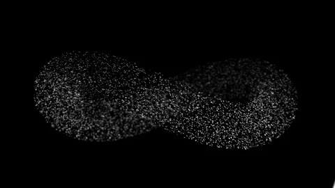 Animated infinity loop formed by tiny particles in motion inside a transpar.. Stock Footage 305760214