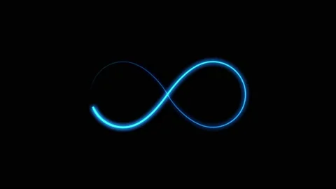 Animated infinity symbol with blue glow.... | Stock Video | Pond5