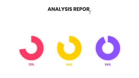 Animated infographic elements, Market data analysis report chart Stock Footage 322959703
