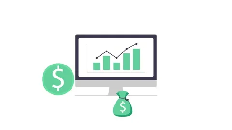 Animated Infographic Footage visualizing process of rising charts that make mone 스톡 동영상 290841323