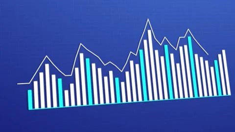 Animated infographic graph bar, blue and white chart animation Stock Footage 298067798