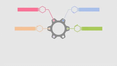 Animated infographic labels template 6 steps or option Stock Footage 291553863