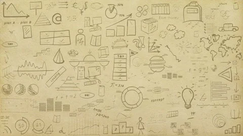 Animated infographic texture on paper. Stock Footage 108377636
