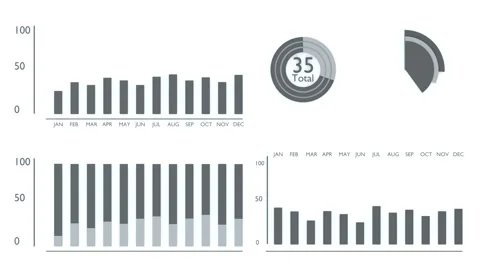 Animated infographics 3d visualization of graphs Vidéo 147372075