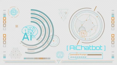 Animated infographics about AI chatbot and cognitive computing. Stock Footage 260362233