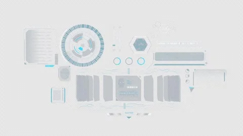 Animated infographics about biometric data management system Stock Footage 304812562