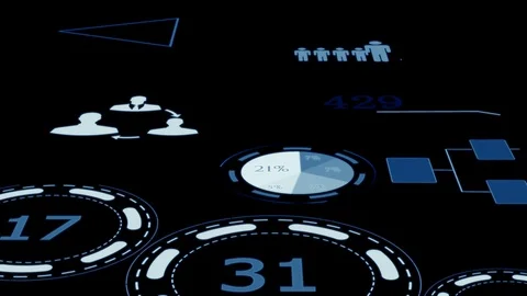 Animated infographics with graphs, bars, figures, charts, sales and profits  Stock Footage 86873747