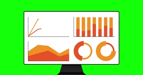 Animated Infographics set. Animation of Four different charts and graphs in Stock Footage 172115924