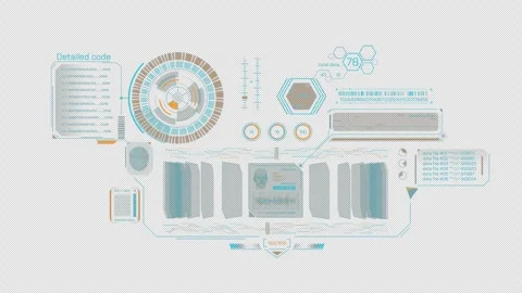 Animated infographics on the theme of biometric data management system Stock Footage 292979785