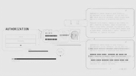 Animated infographics on the theme of data protection and authorization. Stock Footage 236009130