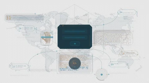 Animated infographics on the theme of data protection. Stock Footage 236012325