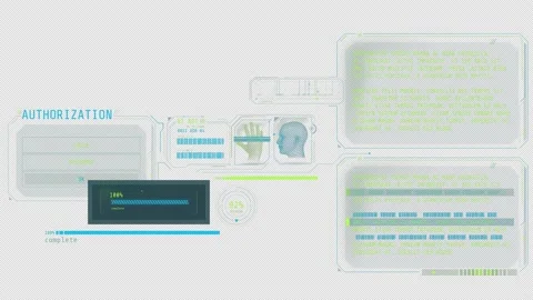 Animated infographics on the theme of data protection and authorization. Stock Footage 236506115