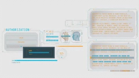 Animated infographics on the theme of data protection and authorization. Stock Footage 236659738