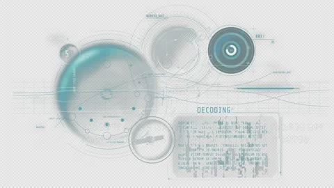 Animated infographics on the theme of data security and decoding. Video stock 236015205