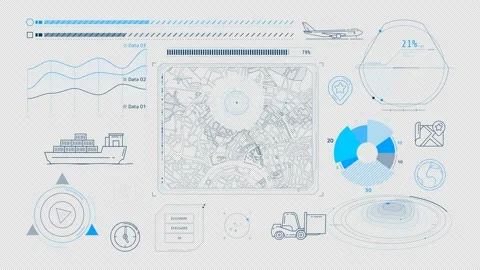 Animated infographics on the theme of geolocation and cargo transportation. 库存影片 234560224