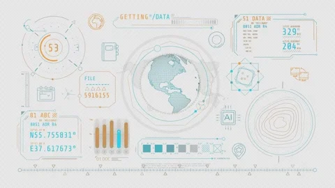 Animated infographics on the theme of geolocation and data exchange. 库存影片 240577835