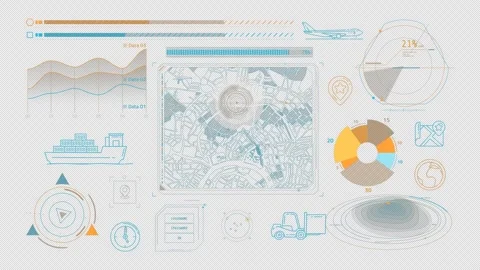 Animated infographics on the theme of geolocation and cargo transportation. 库存影片 242055830