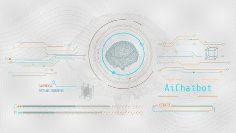 Animated infographics on the theme of human and artificial intelligence. Stock Footage 254579883