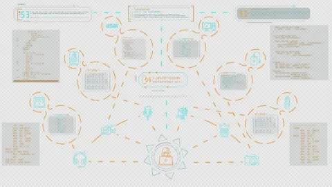 Animated infographics on the theme of modern devices and programming. Stock Footage 297654013