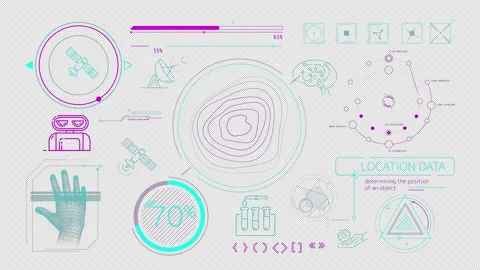 Animated infographics on the theme of satellite internet and geolocation. 库存影片 234548892
