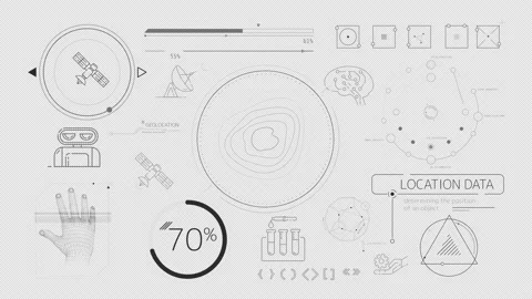 Animated infographics on the theme of satellite internet and geolocation. 库存影片 238854380