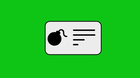 Animated information card featuring bomb icon and checklist symbol on green.. Stock Footage 346497292