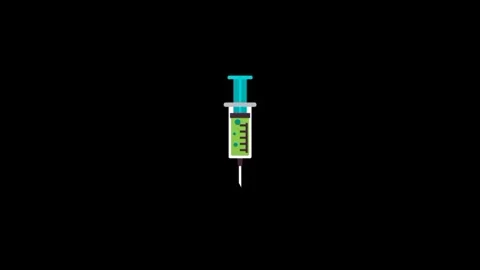 Animated Injection Syringe on Black Background – Medical and Emotion Concept Vidéo 296845672