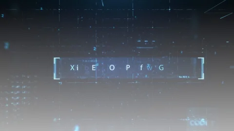 The animated inscription "EDGE COMPUTING” typing writing on digital gray Stock Footage 105885467