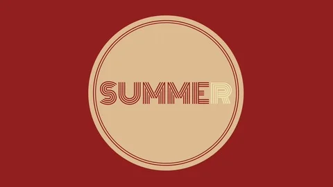 Animated inscription SUMMER on red background Stock Footage 127061653