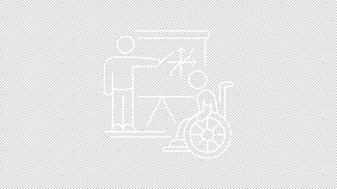 Animated integrated learning white line icon Stock Footage 327836447