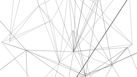 Animated Interconnected Black Geometric Lines over a White Background. Stock Footage 77395931