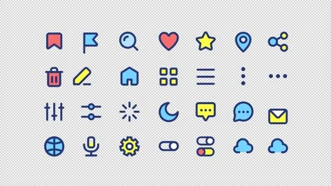 Animated interface color ui icons | Stock Video | Pond5