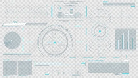 Animated interface with data processing and storage system Stock Footage 316075459