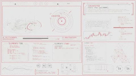 Animated interface displaying geographic data input and processing Stock Footage 327784531