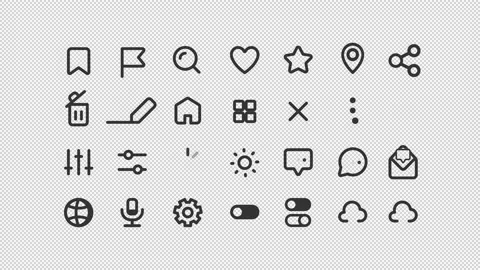 Animated interface line ui icons | Stock Video | Pond5