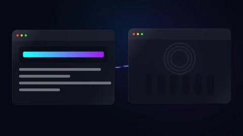 Animated Interface Showing Data Processing and Visualization with Modern Ne.. Stock Footage 347360459