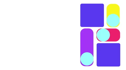 Animated interface slide with light cyan background and white cards. Toggle Stock Footage 310191030