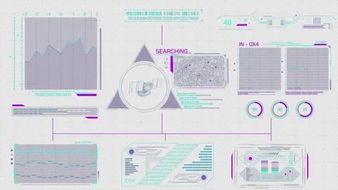 Animated interface with a system of features for searching Видео 316649011