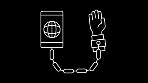 Animated internet icons in thin line style Stock Footage 315698522