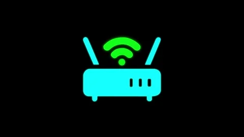 Animated internet signal with wireless connection effect loop. Vídeo Stock 335700170