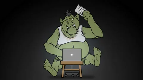 Animated Internet Troll Trolling Online Stock Footage 138326610