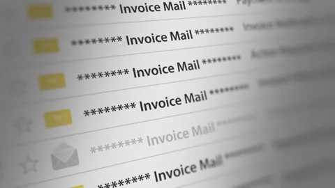Animated Invoice E-Mail on Webmail Stock Footage 241314363