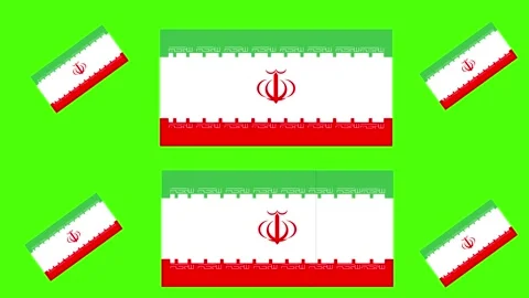 Animated Iranian Flag Transition with Clean Side Border Effects 4K, 2K, Full HD Stock Footage 312769024