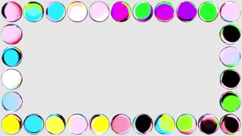 Animated Iridescent Candy Pop Frame Loop with Transparent Background Stock Footage 339644211