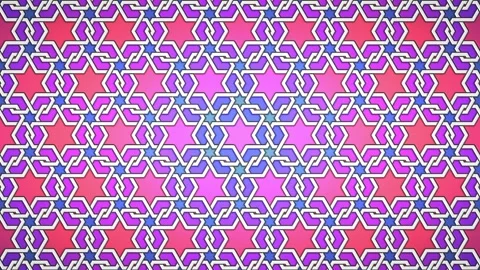 Animated Islamic geometric star pattern changing colors and brightness Stock Footage 332068934