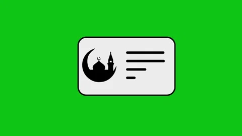 Animated Islamic graphic with moon and mosque on green screen background. Stock Footage 346496758