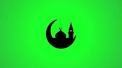 Animated islamic mosque moon silhouette rotating on green screen background.. Stock Footage 346496257