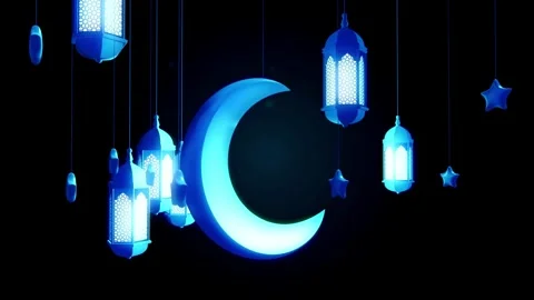 Animated Islamic Ramadan lantern backgrounds intro template Abstract Eid Mubarak 스톡 동영상 334660905