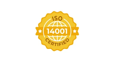 Animated ISO 14001 and generic ISO certification stamp with globe and green Stock Footage 309522962